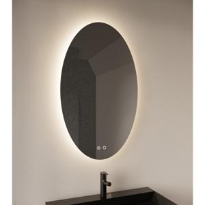 Badkamerspiegel Oval | 100x60 cm | Ovaal | Indirecte LED verlichting | Touch button | Met spiegelverwarming