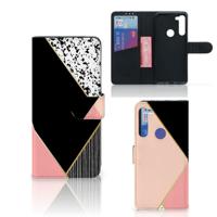 Motorola G8 Power | Book Case | Zwart Roze Vormen