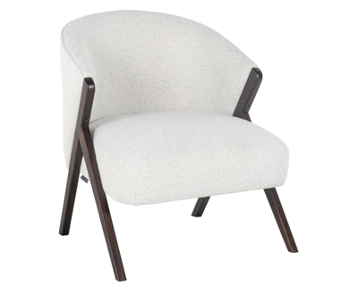 Lounge chair Mia Bouclé White