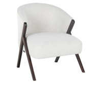Lounge chair Mia Bouclé White