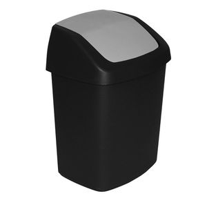 Curver swing bin 10 liter zwart/lichtgrijs