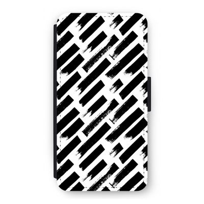 Zwarte vegen: iPhone 12 Flip Hoesje