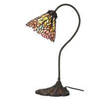 HAES DECO - Tiffany Tafellamp Roze, Beige Ø 20x51 cm Fitting E14 / Lamp max 1x40W - thumbnail
