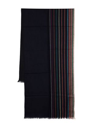 Paul Smith écharpe Signature Stripe en soie mélangée - Bleu
