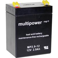 multipower MP2,9-12 Loodaccu 12 V 2.9 Ah Loodvlies (AGM) (b x h x d) 79 x 107 x 56 mm Kabelschoen 4.8 mm Onderhoudsvrij, Geringe zelfontlading - thumbnail