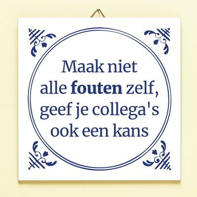 Tegeltje Maak niet alle fouten zelf