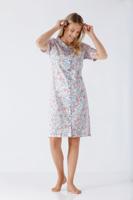 Hajo doorknoop nachthemd Paisley en bloemen