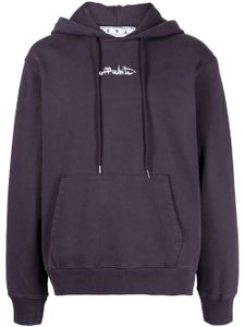 Off-White hoodie en coton à logo brodé - Violet
