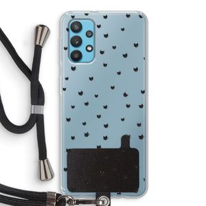 Kleine kattenkopjes: Samsung Galaxy A32 4G Transparant Hoesje met koord