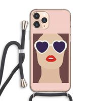 Red lips: iPhone 11 Pro Transparant Hoesje met koord