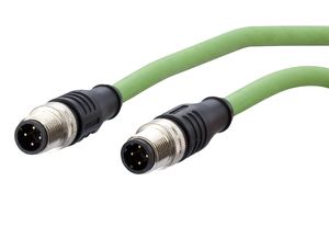 Metz Connect 142M1D11010 M12 Netwerkkabel, patchkabel CAT 5e SF/FTP 1.00 m Groen PUR-mantel, Zuurbestendig, Ozonbestendig, UV-bestendig, Geschikt voor