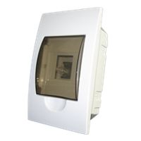 SEP -TF4 inbouw 4 module kast 135x221x85mm met klep metalen dinrail kleur wit
