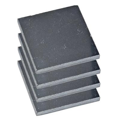 Onderzetters voor glazen - 4x stuks - vierkant - Marmer - grijs - 10 x 0.8 cm