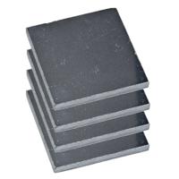 Onderzetters voor glazen - 4x stuks - vierkant - Marmer - grijs - 10 x 0.8 cm