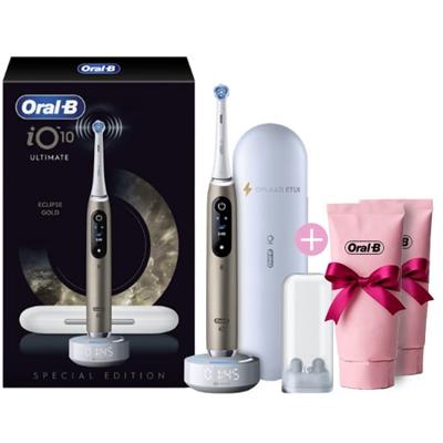 Oral-B iO 10 Eclipse Gold + 2x GRATIS Oral-B 3D-White Arctic Fresh Tandpasta Oral-B iO 10 Eclipse Gold + 2x GRATIS Oral-B 3D-White Arctic Fresh Tandpasta