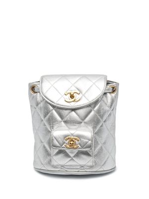 CHANEL Pre-Owned sac à dos à fermoir tourniquet CC (1991-1994) - Argent
