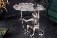 Design Bijzettafel WILDLIFE MONKEY 60cm Zilver Metaal Handgemaakt - 44836