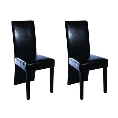 Eetkamerstoelen 2 st kunstleer zwart