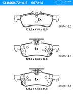 Remblokkenset, schijfrem ATE, u.a. fÃ¼r Toyota, Daihatsu