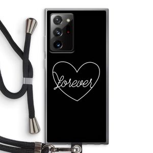 Forever heart black: Samsung Galaxy Note 20 Ultra / Note 20 Ultra 5G Transparant Hoesje met koord