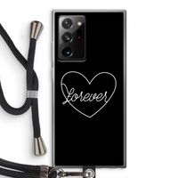 Forever heart black: Samsung Galaxy Note 20 Ultra / Note 20 Ultra 5G Transparant Hoesje met koord
