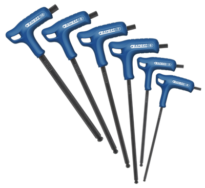 Expert by Facom t-inbussleutels met heft, 6-kant en kogelkop | 6-delig | 3-8 mm | E121616 - E121616