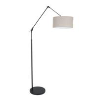 Steinhauer Vloer Leeslamp Prestige Chic zwart met 40cm taupe lampenkap 8113ZW