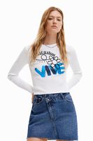 Cropped T-shirt Vive - WHITE - L