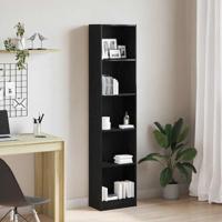 Boekenkast Zwart Eiken 40x24x176 cm Engineered Wood