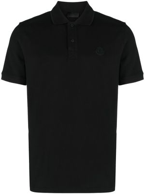Moncler polo à patch logo - Noir