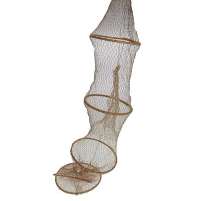 Decoratie visnet/vissers fuik met 4 ringen 120 cm - Maritieme woonaccessoires - Visfuiken