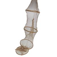 Decoratie visnet/vissers fuik met 4 ringen 120 cm - Maritieme woonaccessoires - Visfuiken