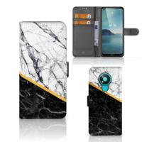 Nokia 3.4 | Bookcase | Marmer Wit Zwart - Origineel Cadeau Man