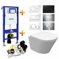 UP320 Toiletset 37 Vesta Junior Rimless 47 cm Met Bril En Drukplaat Aqua Splash