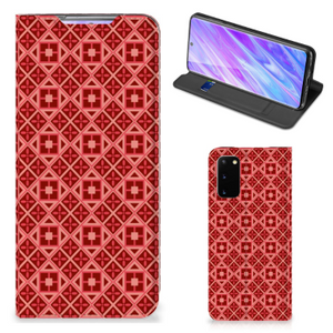 Samsung Galaxy S20 Hoesje met Magneet Batik Rood