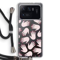 Hands pink: Xiaomi Mi 11 Ultra Transparant Hoesje met koord