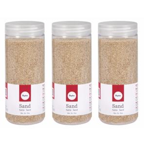 Hobby Fijn decoratie zand korrels - 6x - beige - 475 ml - zandkorrels - knutselmateriaal