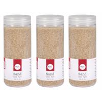 Hobby Fijn decoratie zand korrels - 6x - beige - 475 ml - zandkorrels - knutselmateriaal