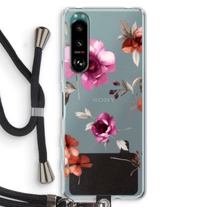 Geschilderde bloemen: Sony Xperia 5 III Transparant Hoesje met koord