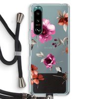 Geschilderde bloemen: Sony Xperia 5 III Transparant Hoesje met koord