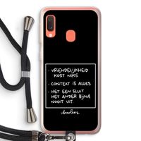 Mijn Motto's: Samsung Galaxy A20e Transparant Hoesje met koord