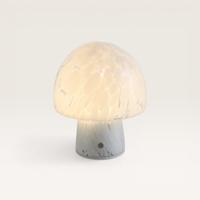 LED Tafellamp Cirello marmo - Mushroom lamp van natuurlijk glas met geïntegreerde dimmer en USB-C oplaadfunctie