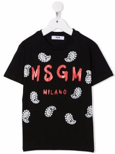 MSGM Kids t-shirt à logo imprimé - Noir