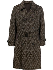 FENDI trench en jacquard à boutonnière croisée - Marron