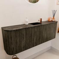 Toiletmeubel Mondiaz Joya Dlux | 123.2 cm | Meubelkleur Shadow | Faye wastafel Lava Wasbak Midden | 1 kraangat