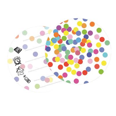 Haza Witbaard Uitnodigingen confetti, 6st.