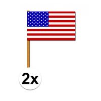 2 zwaaivlaggetjes Amerika