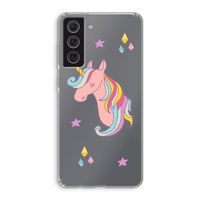 Roze eenhoorn: Samsung Galaxy S21 FE Transparant Hoesje