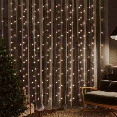 VidaXL Lichtsnoergordijn met 300 led&apos;s en 8 functies 3x3 m warmwit