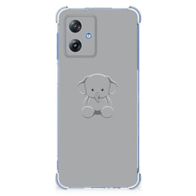 Motorola Moto G54 Stevig | Bumper Hoesje | Grijs Baby Olifant Motorola Moto G54 Stevig | Bumper Hoesje | Grijs Baby Olifant